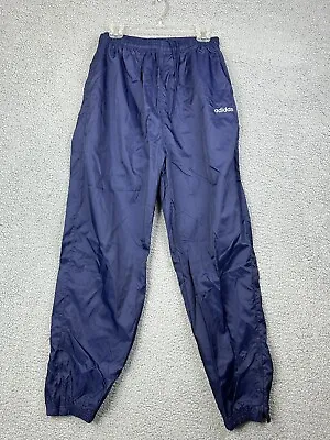 VINTAGE Adidas Pants Mens Large Blue Joggers Track Windbreaker Zipped Ankles • $28.88