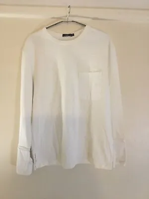 Bassike 💯 Cotton White Long  Sleeve Dress T-Shirt Size Medium • $20