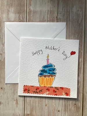 £3.50 • Buy Hand Painted Mother’s Day Card, Handmade Mother’s Day Card, Watercolour Card