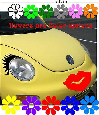 $23.29 • Buy Large RED LIP Decal Any Car Bumper Window Hood Kiss Face Sticker VW Bug PT USA