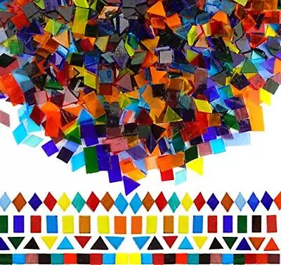 1600 Pieces Transparent Cathedral Glass Mosaic Tiles Pieces For Arts And Crafts • $36.21