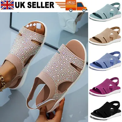 £12.39 • Buy Womens Ladies Sandals Sling Back Gladiator Mid Low Wedge Summer Beach Shoes Size