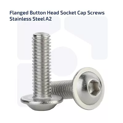 M5 Flanged Button Head Screws Allen Socket Bolts A2 Stainless Steel Din 7380 • £0.99