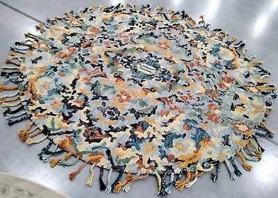 BLUE / MULTI 6' X 6' Round Back Stain Rug Reduced Price 1172743972 BLM452A-6R • $95