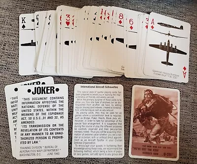 WWII Commemorative Spotter Playing Cards Deck • $10