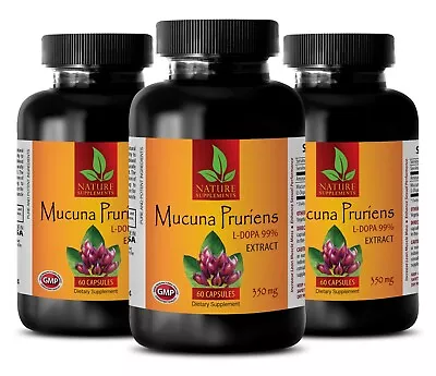 Male Enhancement Pills - MUCUNA PRURIENS 350MG Mood Boost 3 Bottle 180 Capsules • $85.38