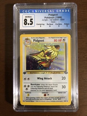 $100 • Buy 1999 Pokemon Jungle Pidgeot 1st Edition 8/64 Holo CGC 8.5