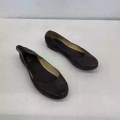 FRYE Women's Dark Brown Leather Ballet Flats - Size 8 Preowned • $30