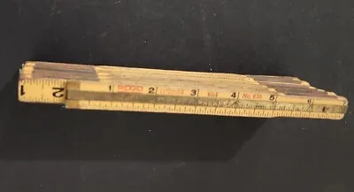 Ridgid Wooden Ruler  6ft No. 620 Extension Rule Wood And Brass • $14.24