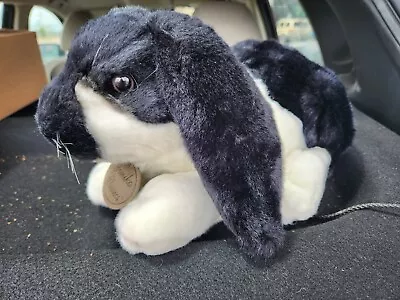 2019 Russ & Yomiko Classics Black/White Lop Ear Plush 13  Bunny Rabbit • $20