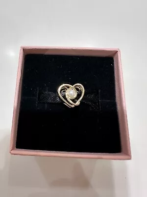 Pandora 14k Gold Open Work Heart With Fresh Water Pearl Charm  • $250