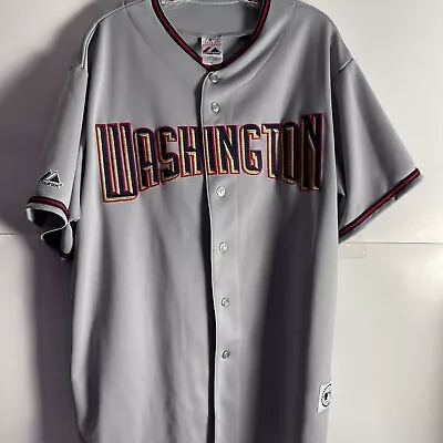 Washington Nationals MLB Baseball Majestic Jersey Authentic Sewn 2XL Gray Team • $79.99