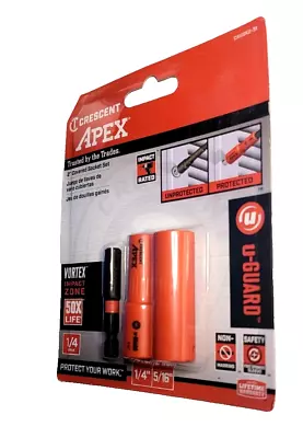 Crescent Apex 2  Covered Socket Set. 3pc 1/4 5/16 Drive. VORTEX Impact Zone • $15.80