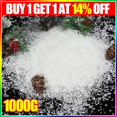 1000G White Fake Artificial Snow Snowflakes Christmas Party Decoration Xmas Gift • £2.82
