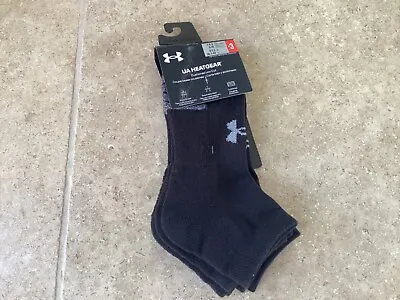 Under Armour Heat Gear No Show Socks 3 Pairs Size 12-15uk Brand New • £4.99
