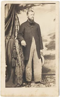 1860s Confederate Virginia Man W/ Painted Backdrop ~ Wolff's Gallery Alexandria • $19.99