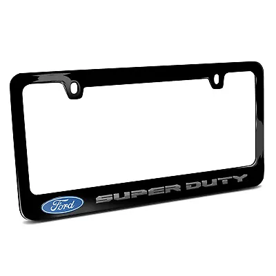 Ford Super-Duty In 3D Black Letters On Black Metal License Plate Frame • $45.99