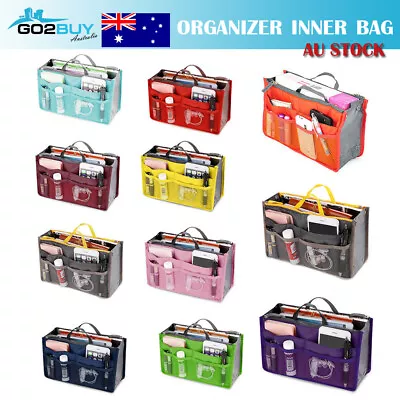 Case Bag Handbag Tote Liner Inner Travel Insert Dividers Portable Organizer • $5.99