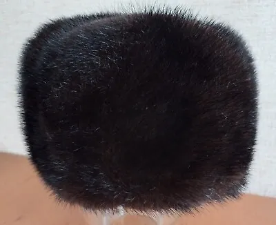 Warm Winter Fur Mink Hat Ushanka Vintage Soviet Brown Hat USSR Size 61 #53 • $73