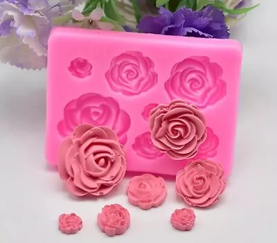 7 Rose Sugarcraft Silicone Fondant Mould Wedding Cake Decorating Gumpaste Flower • £3.47