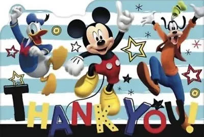 MICKEY MOUSE On The Go THANK YOU NOTES (8) ~ Birthday Party Supplies Stationery • $8.99