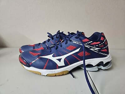 Mizuno Wave Lightning  Womens Sz 8.5 Red White Navy  • $23.05