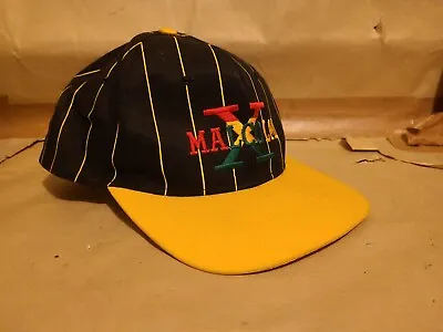 Vintage Malcolm X Hat Snap Back Pinstripe Retro Rasta Spell Out EUC One Size  • $89.97