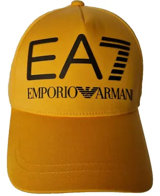 MEN'S EMPORIO ARMANI EA7 Classic YELLOW/BLACK TRAINING VISIBILITY LOGO CAP • £39.99