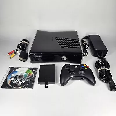 Microsoft Xbox 360 S 250GB Console Gaming System Black 1439 With Call Of Duty • $89.99