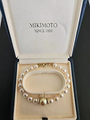 Mikimoto Fusion Akoya And Golden South Sea Cultured Pearl Bracelet With Diamonds • $7000