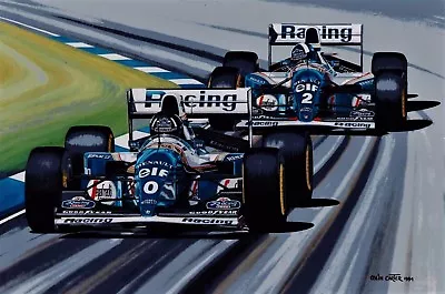 Damon Hill 70x50 Cms Limited Edition F1 Art Print By Colin Carter • £30