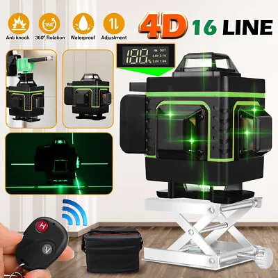Auto Leveling Green Laser Level 360°Self Cross Measure Tool 16 Line+Tripod Stand • £44.99