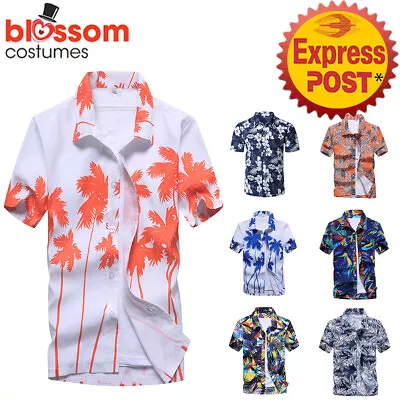 K737 Hawaiian Short Sleeve Shirt Luau Beach Hawaii Holiday Costume Top Blouse • $12.92