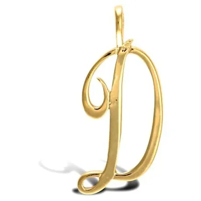 9ct Gold Initial Script Pendant Solid 9ct Gold Letter Initial 9ct Yellow Gold • £69.99