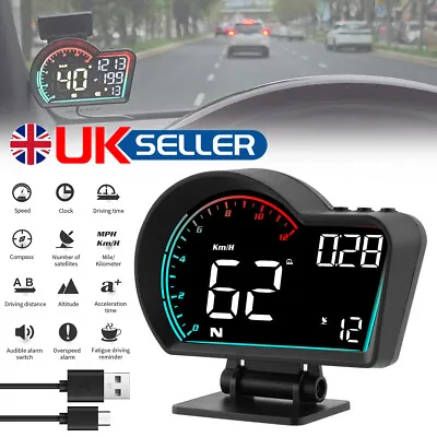 Car Digital GPS Speedo Speed MPH HUD Gauge Head Up Display Speedometer Universal • £28.85