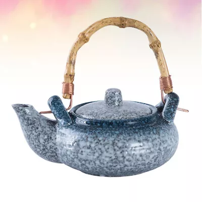  Ceramic Teapot With Wooden Handle Blue Kettle Loose Leaf Steeper Ceramics • £19.58