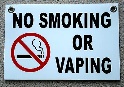 NO SMOKING OR VAPING  8  X12  Coroplast Sign With Grommets White • $7.99