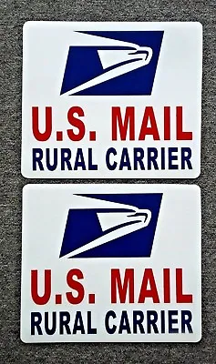 (2)  U.S. MAIL Magnetic Signs - Rural Carrier  USPS - 10 1/2  X 12  USA Made • $28.99