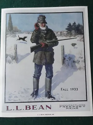 L.L.Bean Cover Poster Fall 1933 Catalog Freeport Maine Artwork • $7.50