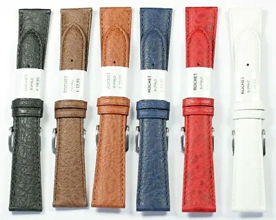 £14.95 • Buy Buffalo Leather Watch Strap 20mm In 6 Colours Hand Made By Rochet France Padded