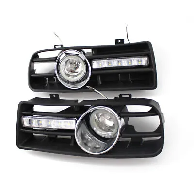 For VW Golf MK4 1998-04 02 01 H3 Fog Lights Light + Grilles With LED DRL Lamp • $49.90