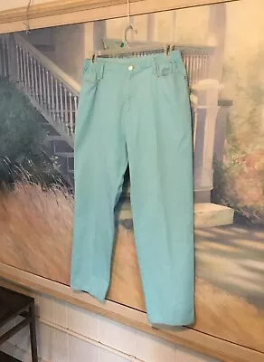 Women's Vintage Light Turquoise High Waist Pants By Blassport Sz. 14 • $9.99