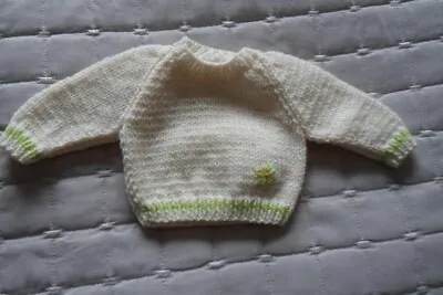 Hand Knitted Dolls Clothes Jumper To Fit 15-18  Baby Doll /premature Baby/teddy • £3.95