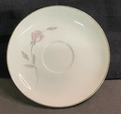 Mikasa Fine China PRIMROSE 8194 Saucer 6 1/4  Silver Trim Made In Japan • $9.25