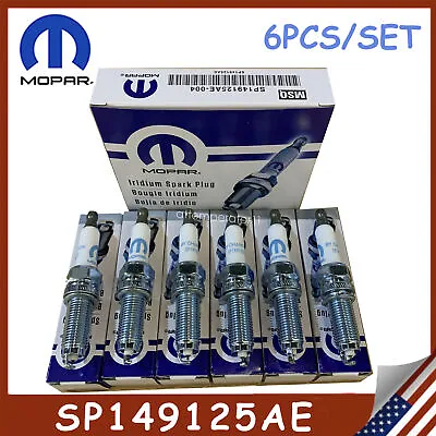 OEM 6X Mopar Iridium Spark Plugs SP149125AE For 2011-2021 Dodge Jeep 3.6L Engine • $23.89