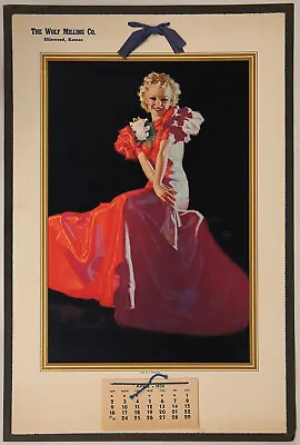 £10.44 • Buy Vintage Earl Moran 1939 One In A Million Blonde Glamour Pin-Up Calendar Mill Adv