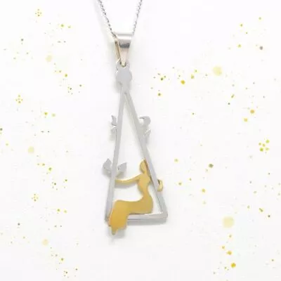 Sterling Silver And Gold Plated Pendant Necklace Mother's Day Gift Idea • $49.50