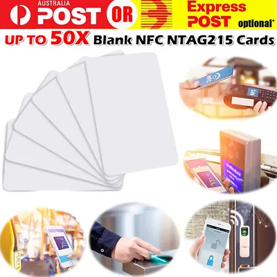 Up To 50x NTAG215 NFC White PVC Card Tag For TagMo Forum Switch Type 2 Tags Chip • $18.95