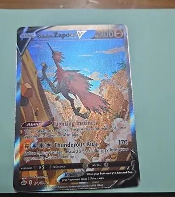 ⚡️ Galarian Zapdos V Alternative Art Pokemon Card 174/198 Chilling Reign • $16