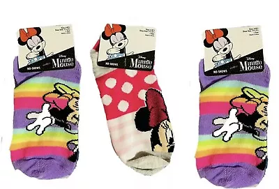 🎀NWT Disney Minnie Mouse Fun L￼anklet Socks 3pc Set Size 6-8 1/2 Girls Toddler • $12